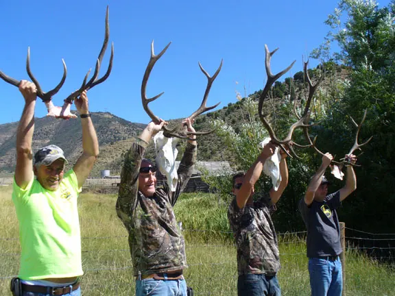 Josh Wrye, Gary Moore, Jim Simmendahl and Matt Simmendahl at the Cherry Ranch