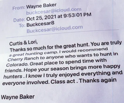 Letter from Wayne Baker, 2021